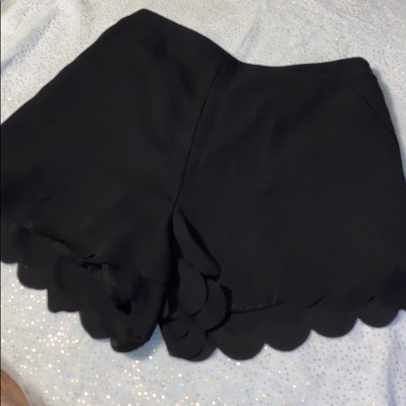 LC Lauren Conrad Pants - Black scalloped shorts